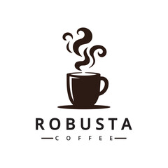 Coffee logo. Robusta Coffee logo. coffee shop illustration design vector.