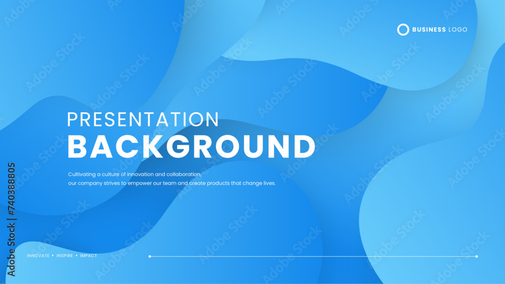 Poster blue vector simple abstract background with waves and liquid. presentation background template