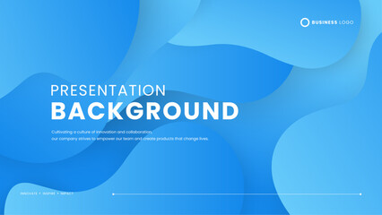 Blue vector simple abstract background with waves and liquid. Presentation background template