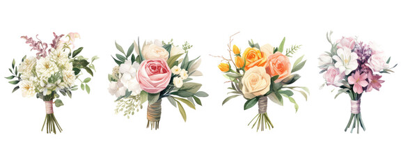 watercolor flowers Illustration flower arrangement or bouquet colorful spring flowers, Perfectly for Wedding with flowers, arrangements for greeting card or invitation design