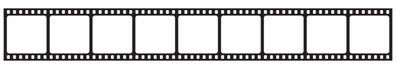 Grunge film strips collection. Old retro cinema movie strip video recording. Vector .