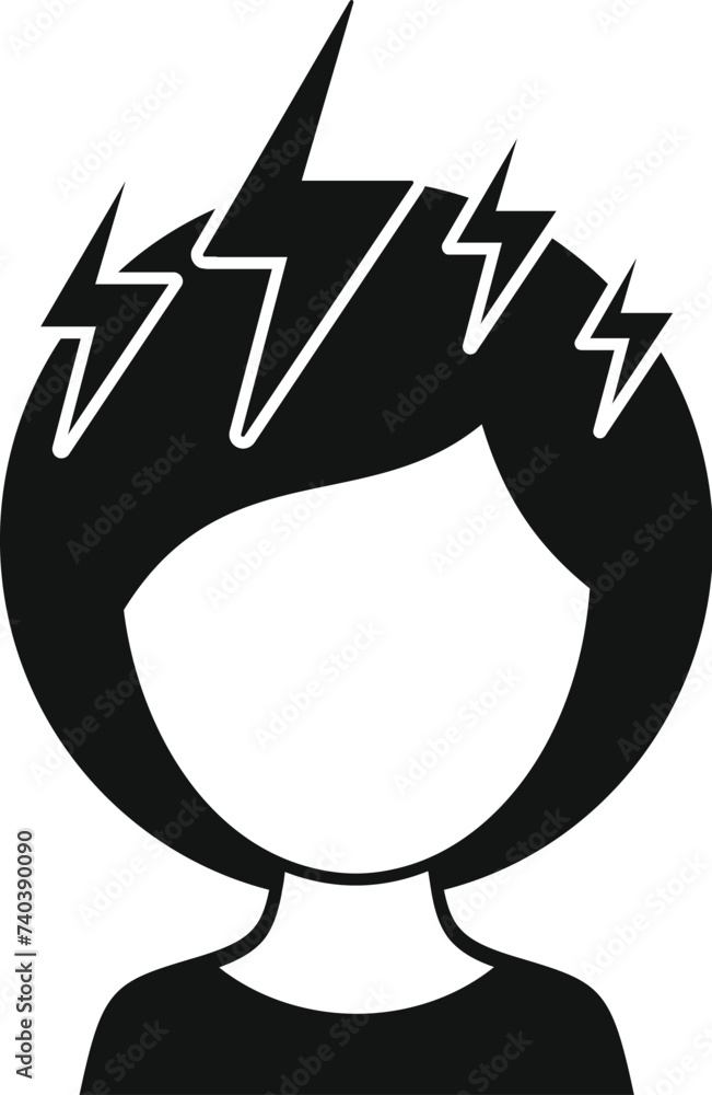 Poster brain problem icon simple vector. head sick expression. human sick