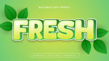 Green and yellow fresh 3d editable text effect - font style