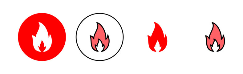 Fire icon set illustration. fire sign and symbol