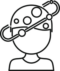 Face dizziness icon outline vector. Person vertigo. Ill health disease