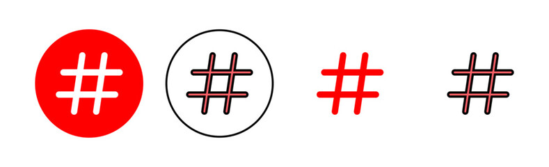 Hashtag icon set illustration. hashtag sign and symbol