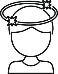 Dizzy head icon outline vector. Vertigo health adult. Balance motion