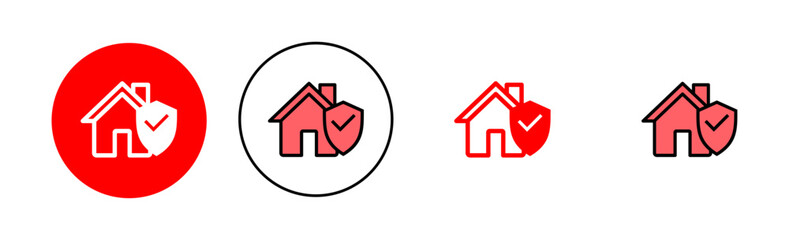 Obraz premium home insurance icon set illustration. home protection sign and symbol