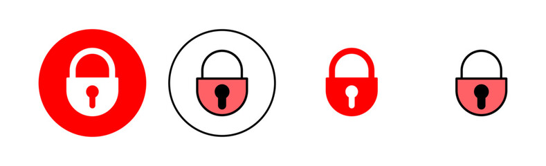 Lock icon set illustration. Padlock sign and symbol. Encryption icon. Security symbol