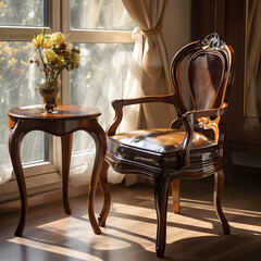 The Unfading Elegance: A Beautiful Layout of GG Vintage Furniture Illuminated by Soft Light