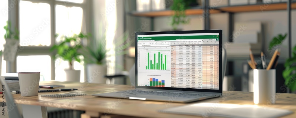 Wall mural data and graphs in spreadsheet documents for online analysis