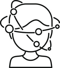 Orbital headache icon outline vector. Drunk patient. Human problem sick