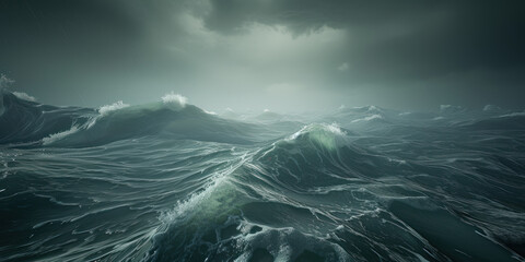 Dark sea with storm over the ocean - obrazy, fototapety, plakaty