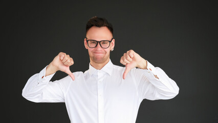 Dislike gesture negative feedback man thumb down