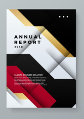 Colorful colourful vector business annual report template with geometrical shapes. Brochure flyer poster business template
