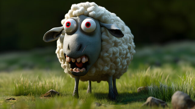 funny 3D sheep character