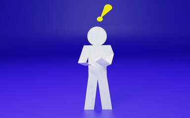 何かをひらめいた様子の紙人形