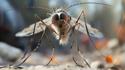 funny 3D mosquito character - obrazy, fototapety, plakaty