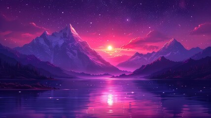 Fototapeta na wymiar purple dusk alpine brilliance