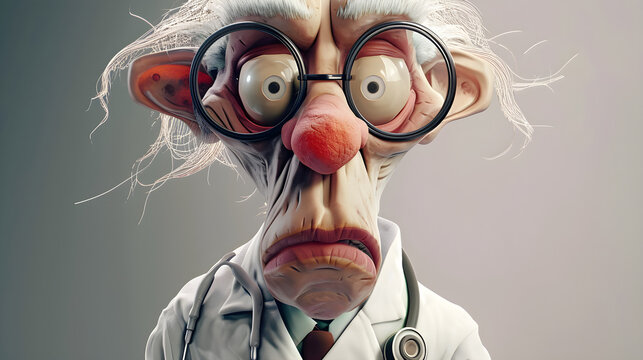 funny 3D doctor character