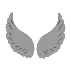 hand drawn angel or bird wings silhouette
