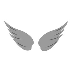 hand drawn angel or bird wings silhouette