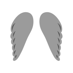 hand drawn angel or bird wings silhouette