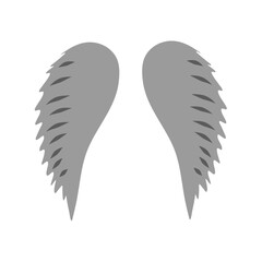 hand drawn angel or bird wings silhouette