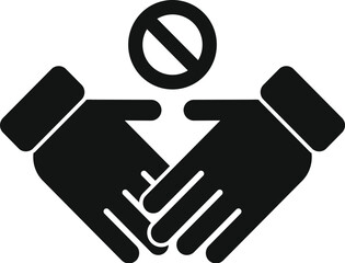 Do not touch hand shake icon simple vector. Avoid contact. People health prevention