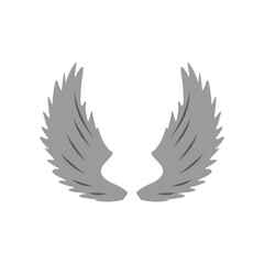 hand drawn angel or bird wings silhouette