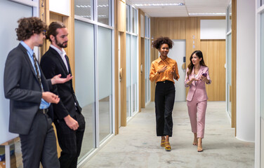 Fototapeta premium Business team professional collaborative meeting at office, teamwork, innovation and strategy, charts, brainstorming session, ideal corporate, business planning, successful startup at workplace