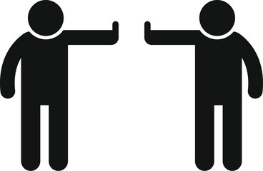 Person warning contact icon simple vector. Door home surface. Virus health shake