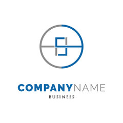 Initial Letter HS Icon Logo Design Template