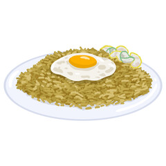 Nasi Goreng Illustration Flat Design Vector