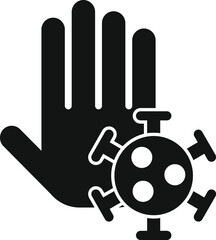 Avoid contact virus icon simple vector. Person health care. Warning precaution