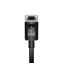 シンプルなイラスト_黒いMini USB Type-B_メス