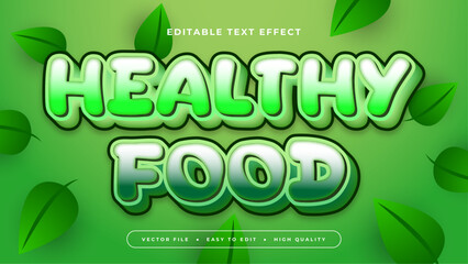 Green and white healthy food 3d editable text effect - font style