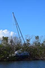 Hurricane Ian Damaged Back Bay Boats Fort Myers Beach Florida