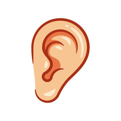 Human ear icon vector isolated on white background.