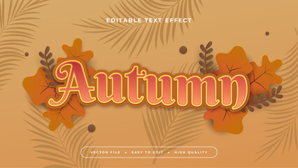 Brown and red autumn 3d editable text effect - font style