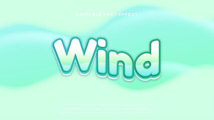 Green blue and white wind 3d editable text effect - font style