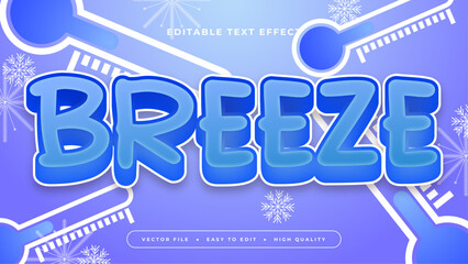 Blue and white breeze 3d editable text effect - font style