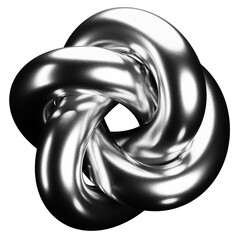 3D Chrome. 3D Abstract Shape. 3D Geometric Chrome.