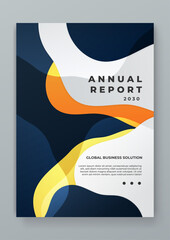 Colorful vector business corporate annual report cover template with shapes geometric for annual report and business catalog, magazine, flyer or booklet. Brochure template layout