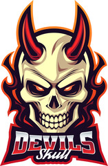 Devil skull mascot logo design