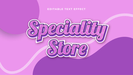 Purple violet and white speciality store 3d editable text effect - font style