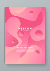 Pink abstract gradient poster with wave shapes. Modern design template for posters, ad banners, brochures, flyers, covers, websites. Vector illustration