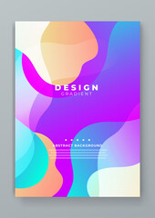 Colorful gradient abstract wave and fluid shapes cover template. Modern design template for posters, ad banners, brochures, flyers, covers, websites. Vector illustration