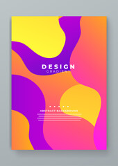 Colorful abstract creative gradient wave fluid poster. Template for annual report, magazine, booklet, proposal, portfolio, annual report, brochure, poster