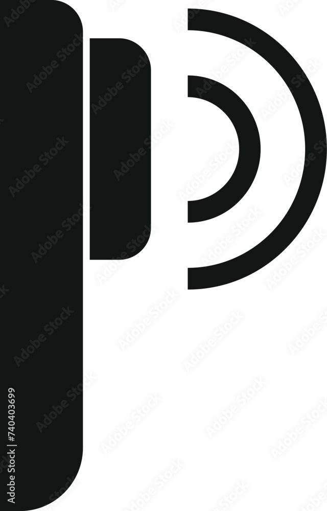 Poster scan ray palm icon simple vector. system identity. voice code tone